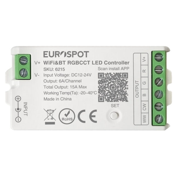 EuroSpot Led Controller Tuya Wi-Fi & RF 2.4GHz & BT για RGBCCT Ταινία
