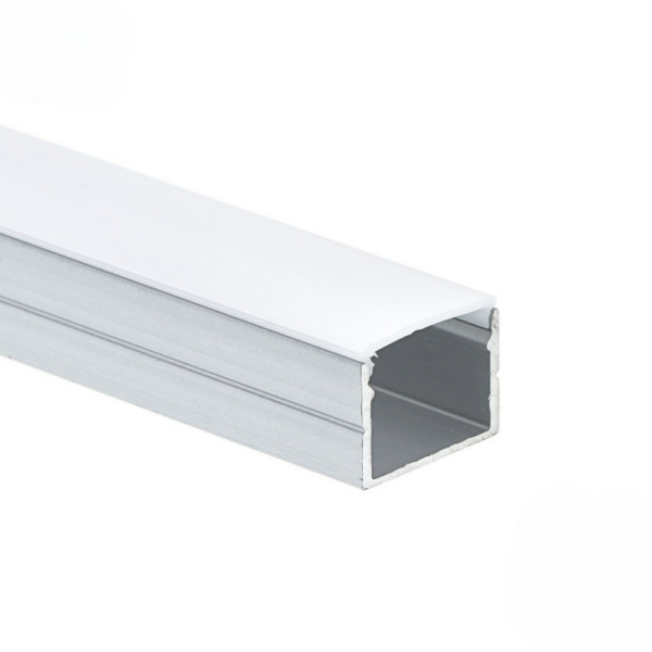 EuroSpot Προφίλ Αλουμινίου Ασημί Για Led Ταινίες L=2m 19.3x13mm NW=15.5mm Γαλακτερό Κάλυμμα