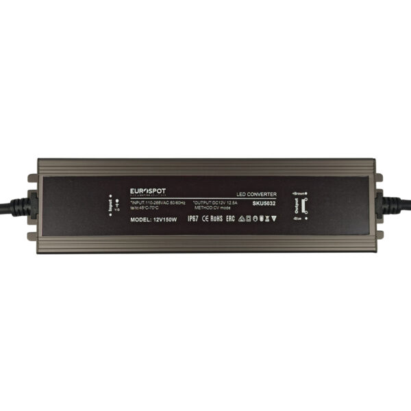 Eurospot Στεγανό IP67 Τροφοδοτικό Led Αλουμινίου 12V 150W