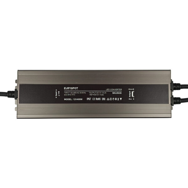Eurospot Στεγανό IP67 Τροφοδοτικό Led Αλουμινίου 12V 400W
