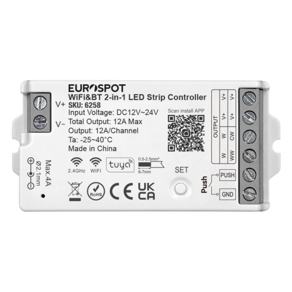 EuroSpot Led Controller Tuya Wi-Fi & RF 2.4GHz & BT 2in1 + Push Dim