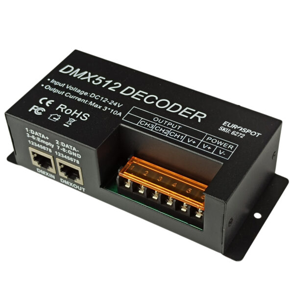 EuroSpot DMX512 Controller για Ταινίες Led RGB DC: 12-24V (8A*3CH)