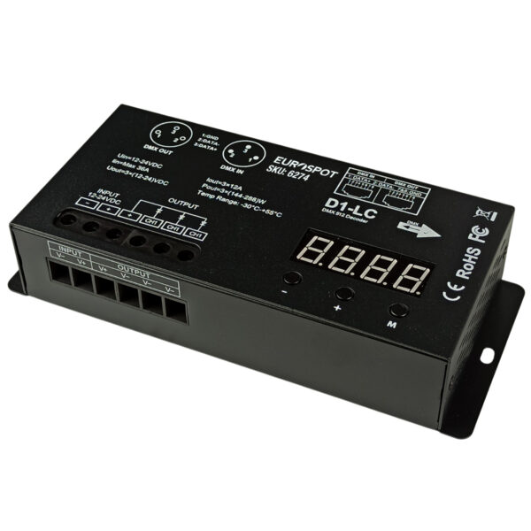 EuroSpot DMX512 Controller για Μονόχρωμη Ταινία Led 1CH DC:12-24V